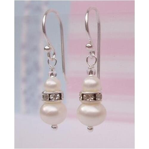 New Arrival Favorite Pearl Earring 4-10mm S925 Silver Freshwater Pearl Drop Bridal Earrings Bridesmaid Gift Women Jewelry