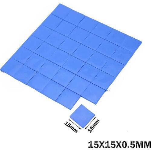 Wholesale 1000PCS 15 x 15 x 0.5MM Blue Silicone IC Chip Conduction Thermal Paste Compounds Heatsink thermal pads