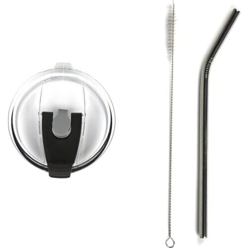 Plastic Coffee Mug Lid For 20OZ 30OZ Stainless steel straw Brush Cup Lids Thermos Tumbler Cups Cover Bottle Lids Garrafa Termica