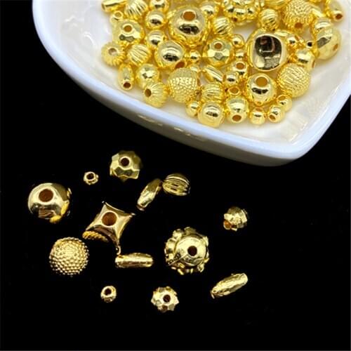 Various Styles of Golden Beads for Jewelry Making Findings Caps Needlework Diy Accessories Wholesale
