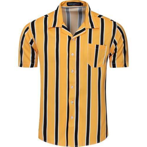 Mens Shirt Cotton Solid Short Sleeve Button Retro Shirts Tops Blouse mens shirts casual slim fit camisa