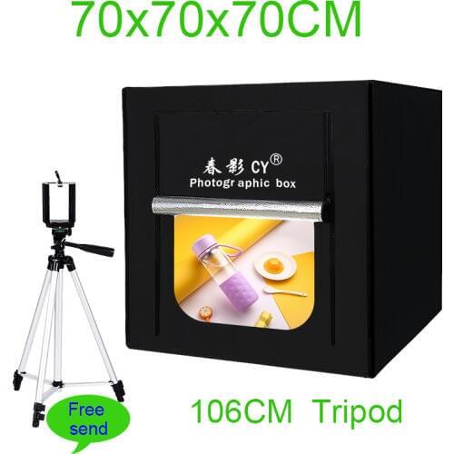 CY 70cm LED Photo Studio Softbox Light Tent Soft Box fotostudio Dimmable photo light box for Phone Camera DSLR Jewelry Toy Shoes
