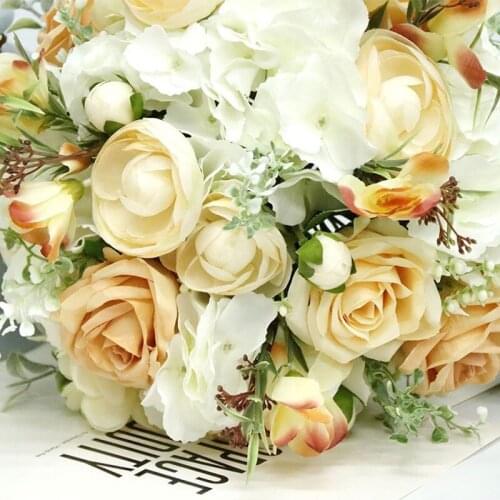 Wedding Flowers Bridal Bouquets Artificial Silk Rose Hold Flower Wedding Accessories Bride Flower Bouquet