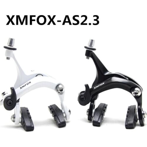 XMFOX-AS2.3 Bicycle Brake Racing Road Dual Pivot Bike Aluminum Side Pull Caliper Brake Front Rear Brake Balck