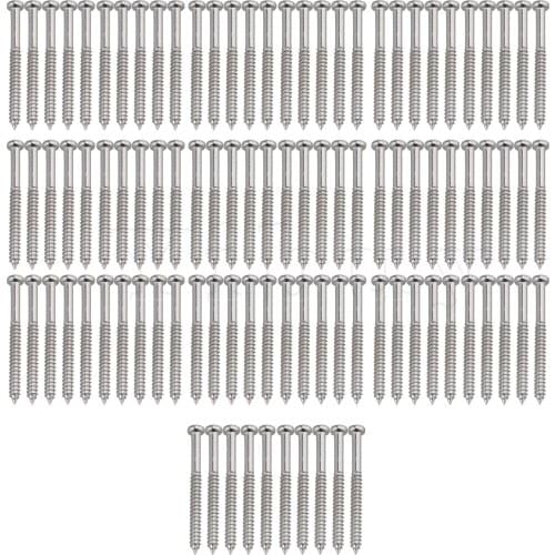 Yibuy 2.7mm Thread Dia Chrome Metal Tremolo Pickup Mounting Screws for Electric Guitar Parts