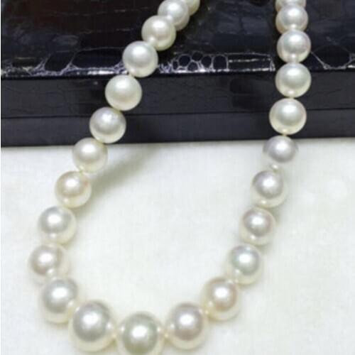 Jewelry Free Shipping HUGE 17"13* 16mm SOUTH SEA WHITE ROUND PEARL NECKLACE