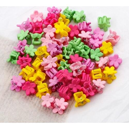 10/20/30 Pcs/Lot Small Hair Crabs For Children Matte Cute Candy Color Flower Hair Clip Girls Mini Hairpin Hair Style Accessories