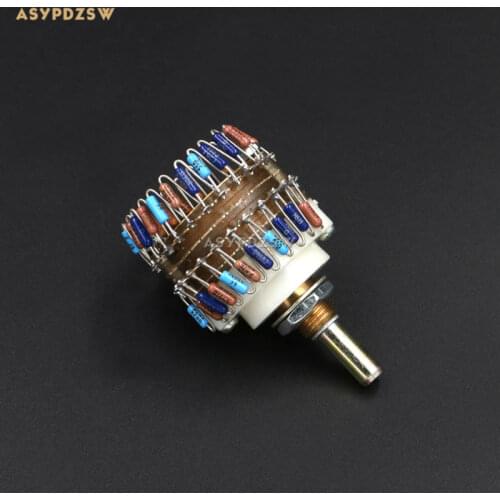 23 Step round handle stepping potentiometer 10K/50K/100K (2 Channel) Power amplifier Volume potentiometer