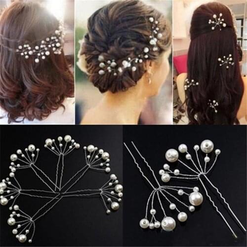 5PCS Simulate Pearl Hairpins Hairstyles Wedding Bridal Hair Pins Hair Jewelry Accessories Hairwear Girls Hair Clips For Girls