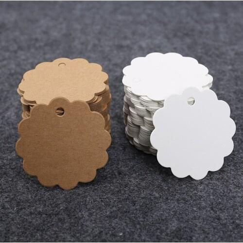50PCS DIY Kraft Tags Labels Card Hang Tag Wedding Party Note Blank Price Hang Paper Cards Kraft Gift Wrapping Decor Supplies