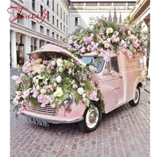 TOUOILP DIY Full Square/round Diamond Painting Car, flower DIY Diamond Embroidery Cross Stitch Rhinestone Mosaic Home Decor