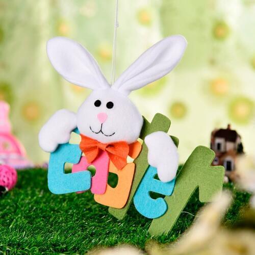 White Cartoon Rabbit Pendant Baby Rattles Toy Car Stroller Hanging Lovely Wall Hangings Nice Gift for Kids Home Decoration Toy