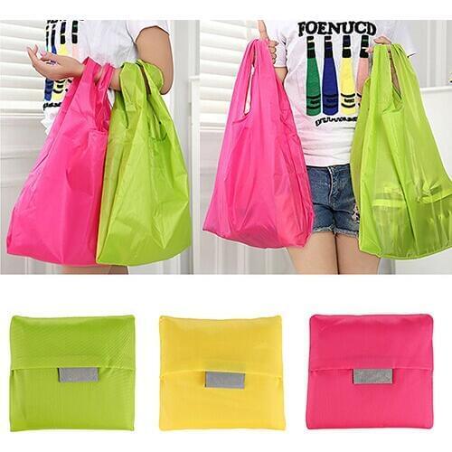 Large folding shoppingbag Storage Tote Handbag Eco Friendly nylon bags Foldable Waterproof ripstop Shoulder Bag