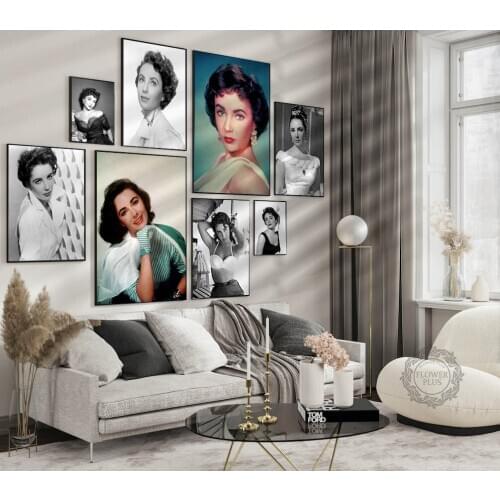 Elizabeth Taylor Movie photo print Black and white movie poster hollywood stars Wall Art Home Decor Painting