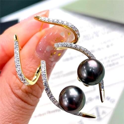 Classical Gold Plated Earrings Mountings Findings Settings Jewelry Parts Fittings Accessories for Pearls Coral Agate Jade Beads