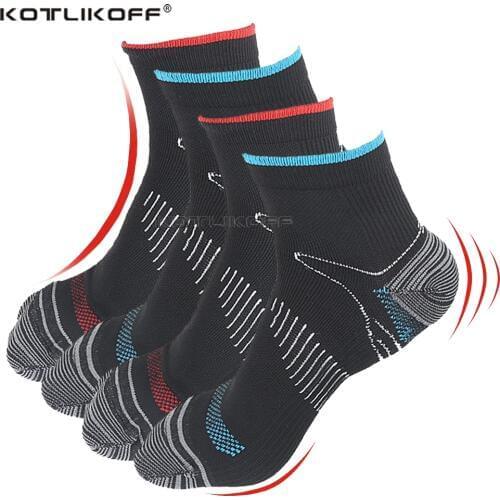 KOTKIKOFF Compression Socks Athletic Medical for Men & Women Ankle Non-slid Socks Cotton Mesh Top Plantar Fasciitis insert Socks