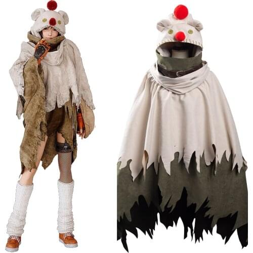 Final Fantasy VII Remake Intergrade Yuffie Kisaragi Cosplay Costume Moogle Cape Dress Suit Halloween Carnival Fancy Dress