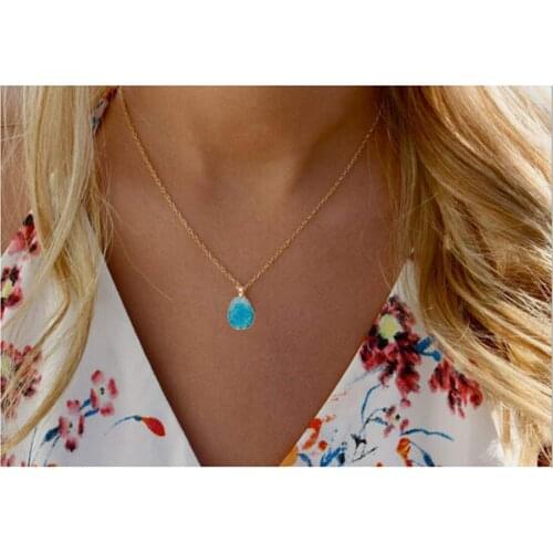 Colorful Zircon Choker Necklace Women New Fashion Jewelry Cute Gift Pink Blue