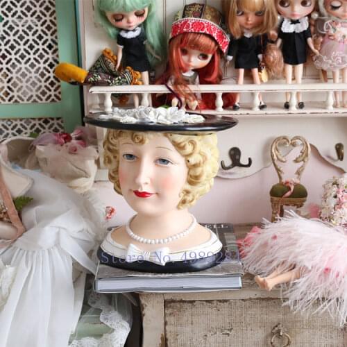 Creative Beauty Human Head Vase Lady Handmade Retro Pearl Crafts Decoration Decoration Flower Arrangement Storage Pink Girl Room