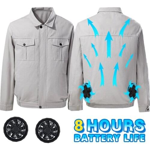 Summer Cooling Fan Jacket Heatstroke Protection Hiking Jacket Outdoor Workwear USB Power Supply Air Conditioning Clothing Men