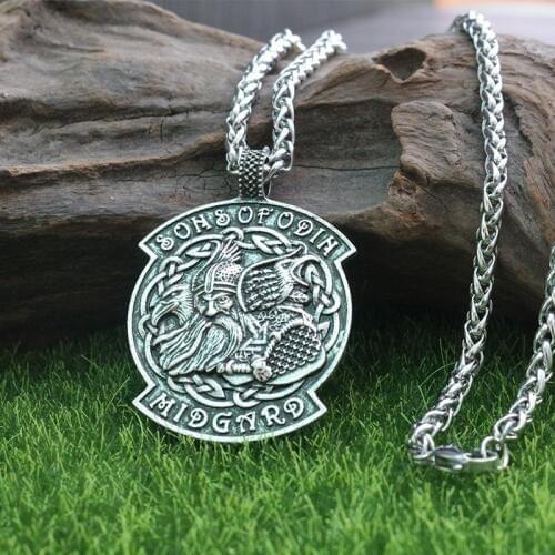 Lanseis 10pcs Odin Ravens Viking Mythology men pendant Thor Pagan Gods necklace Heathen Asatru Celt Norse Rune jewelry