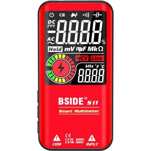 S11 Smart Large Screen DC AC 3.5 inch LCD Screen Multimeter Digital Instrument Function Switch Capacitance Mode with Flashlight