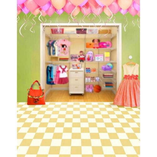 Cartoon Dress Balloon for Children Photography Backdrops Photo Props Studio Background 5x7ft