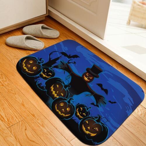 Halloween Pumpkin Printed Floor Mats Anti-slip Rugs Cartoon Carpets Front Doormat Home Decor Bathroom Carpet Kitchen Mats Gift