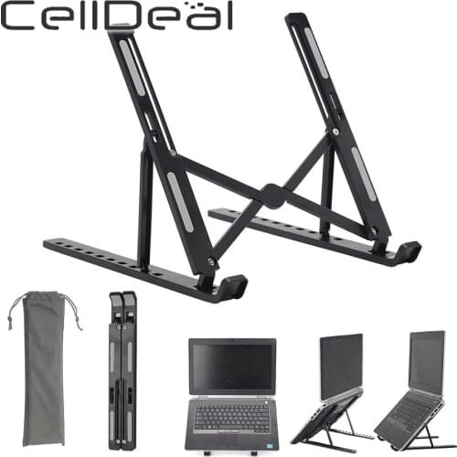 Portable Laptop Stand Foldable Adjustable Laptop Stand Holder Universal Ergonomic Aluminium Alloy Travel Mini Ventilated Stand