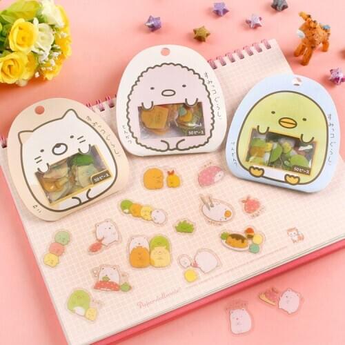 Sumikko Gurashi PVC Clear Scrapbook Stickers Waterproof Cute Stationary Stickers Small Phone Decoration Diary Stickers