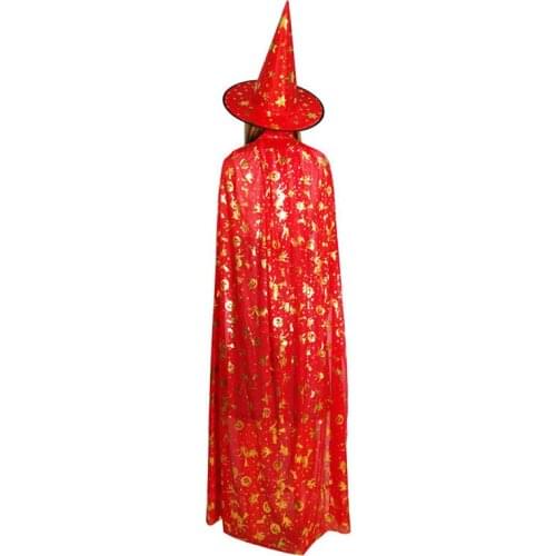 Adult Childrens Halloween Masquerade Costume Hat Vampire Cape Bronzing Witch Cloak Boys Girls Cosplay Pointed Hats Party Prop