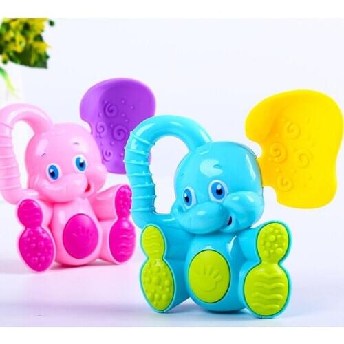 Cute Deer Elephant Animal Baby Rattle Hand Grip Bell Developmental Teething Toy Children Toys Birthday Christmas New Year Gift