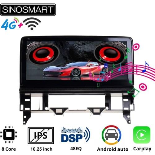 Sinosmart 10.25' Car Navigation GPS Player for Mazda 6 2002-2008 2017-18 8 Core CPU 32EQ IPS Screen