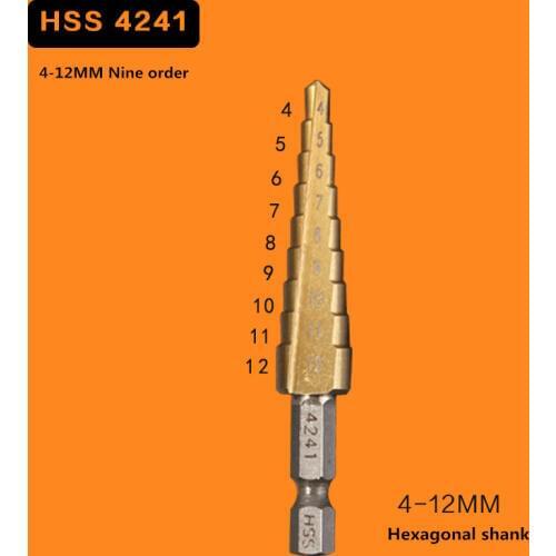 Hexagon handle step drill reamer steel plate aluminum plate drilling 4-12mm