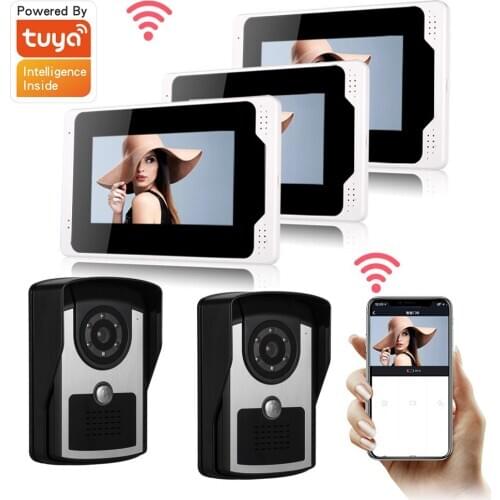 Tuya Smart WIFI Video Intercom+1080P HD Camera WiFi APP Remote Unlock Home Monitor IP Video Door Phone Multi-languages Doorbell