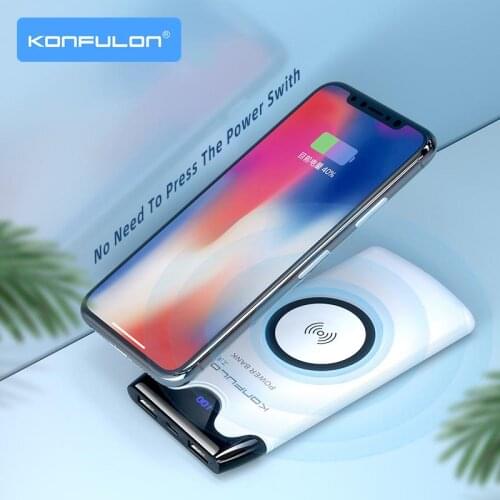 10000 mAh Power Bank Wireless Power Bank Fast Charging External Battery For Mobile Phone Wireless Charging 10000mAh For iPhone12