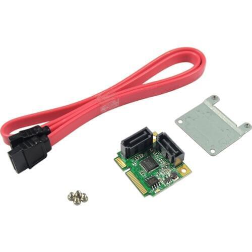 High Quality Mini PCI-Express to SATA 3.0 Support 6Gb/s 2x Internal Port RAID Controller Card