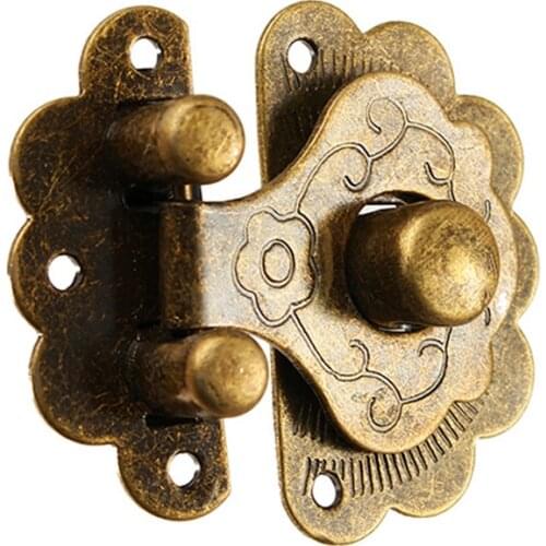 1pc Green Bronze Yellow for Option Furniture Jewelry Wooden Box Lock Chest Case Box Decorative Fixing Hasp Latch Locks