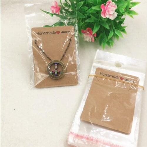 100Pcs/Lot 7x5cm Necklace Card Jewelry Accessory Bracelet Anklet Packaging Blank For Women Jewelry Paper Card+100Pcs Opp Bags