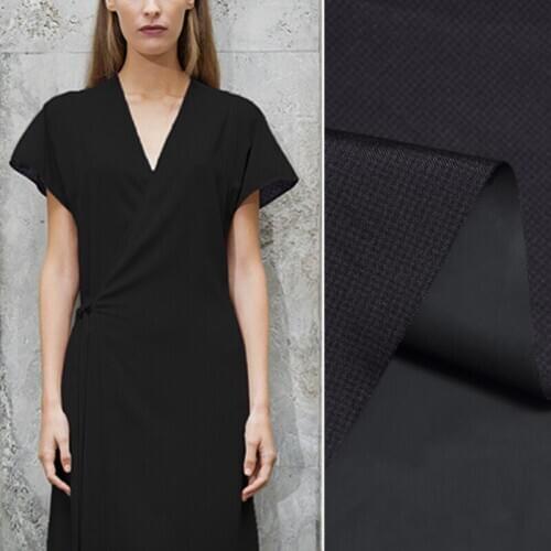 135CM Wide 200G/M Gray Black Silk Fabric for Summer and Spring Suit Dress Jacket C018