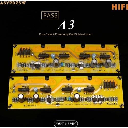 2CH HIFI PASS A3 Audiophile FET Pure Class A Power Amplifier Finished board 30W+30W 8 ohm