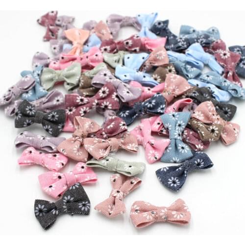 20pcs/lot 25*35mm Mini Small Cloth Bow Pet Bowknot Craft BOW DIY Bow Tie Wedding Decor Hair Accessories Dressing decoration