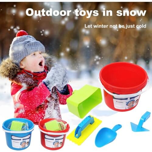 5pcs Winter Snow Shoveling Snowman Toy Set Summer Playing In Sand And Water Set Playing Snow Tool For Kids