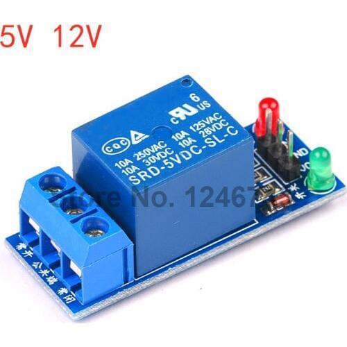 5V 12V 1 Channel Relay Module High Level Trigger with Light Blue Board