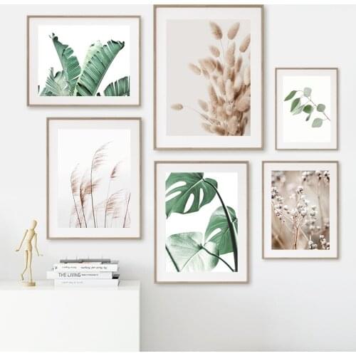 Diamond Painting DIY Reed Sand Banana Leaf Monstera Diamond Embroidery Rabbit Tail Grass Poster Diamond Inlaid Cross Stitch Kit