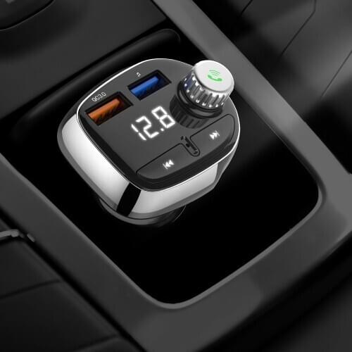 QC3.0 Quick Dual USB Car Bluetooth Navigation FM Transmitter Radio Music Mp3 Player wireless Hands-free Car Kit YIBEIKA