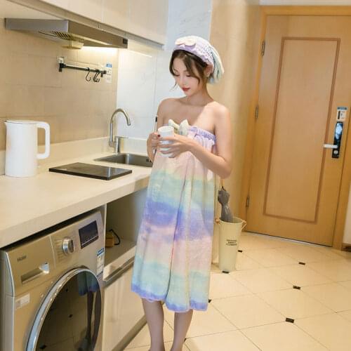 Rainbow Design Bath Towel 75x150cm Towelling Bathrobe Bathroom Soft Microfiber Magic Absorbent Towel for Women Quick- Dry Bath