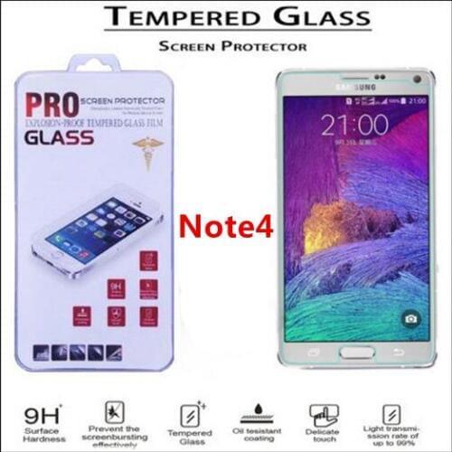 Free shipping 200PCS Premium 0.3mm 2.5D Ultra Thin Tempered Glass Screen Protector Film for Samsung Galaxy Note 4 N9100