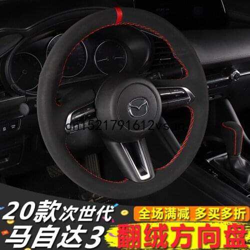 DIY Steering Wheel Cover Custom Fit For Mazda 3 Axela CX-30 2020 Stitch On Wrap Interior Accessories Top Leather