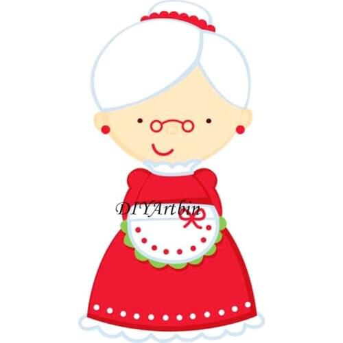 Grandmother Mrs. Claus Christmas Cutting Dies For Scrapbooker Die Cuts For Paper Crafting DIY Scrapbook Decorations Craft